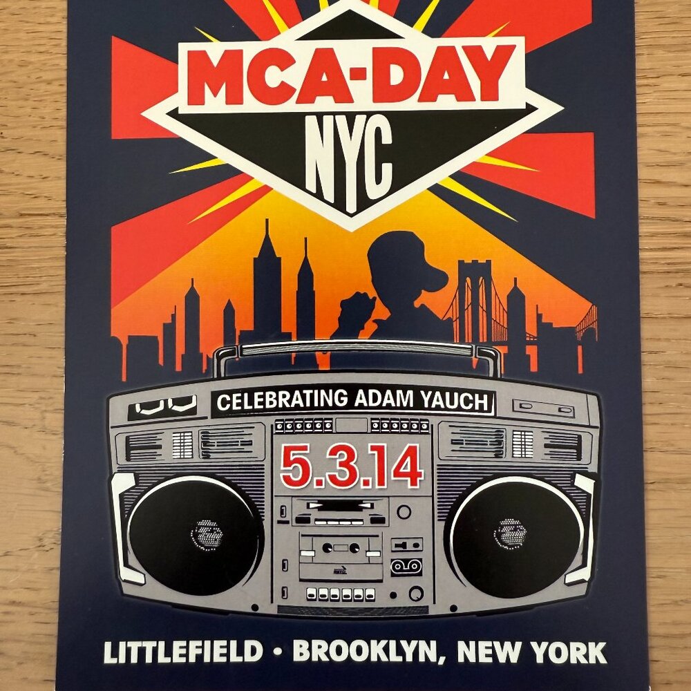 Rare VTG MCA DAY Brooklyn NYC Littlefield POSTCARD 2014 Adam Yauch Beastie Boys